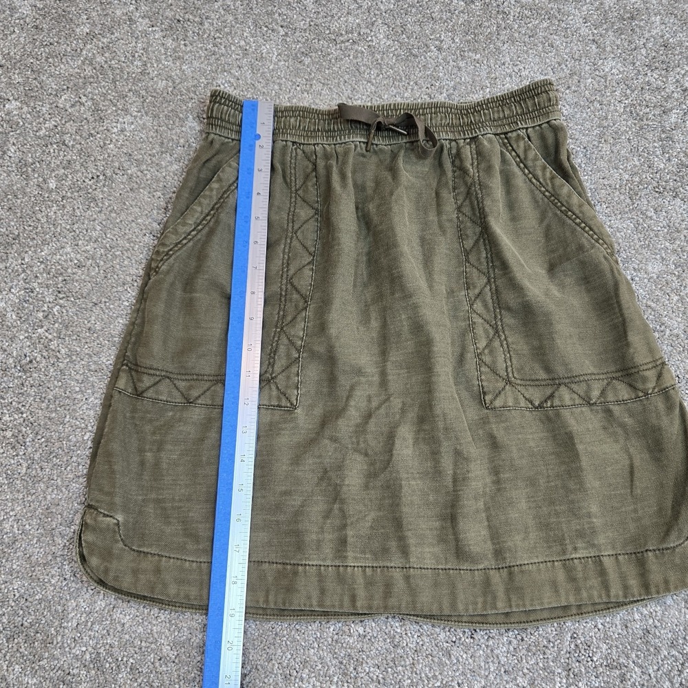 Pilcro Letterpress Anthropologie Mini Skirt Size S Olive Green Casual Coastal - Picture 3 of 7